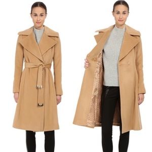 Diane Von Furstenberg Camel Nikki Wrap Coat! Size Small